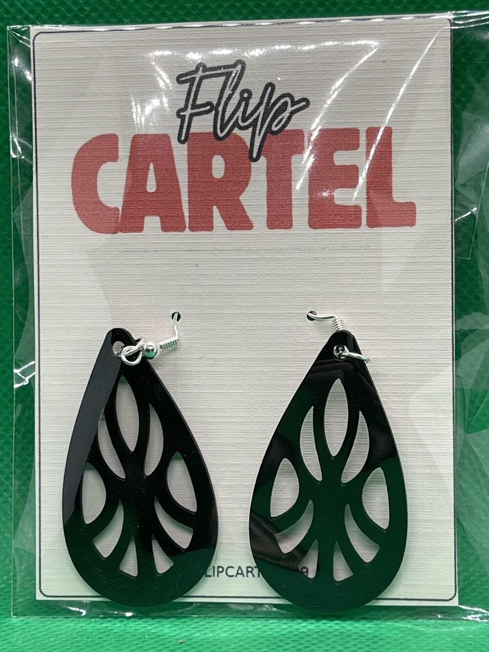 Teardrop 4 Floral Filigree Dangle/Drop Hook Earrings No Stone
